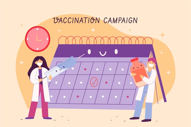 Campagna di vaccinazione illustrazione piatta