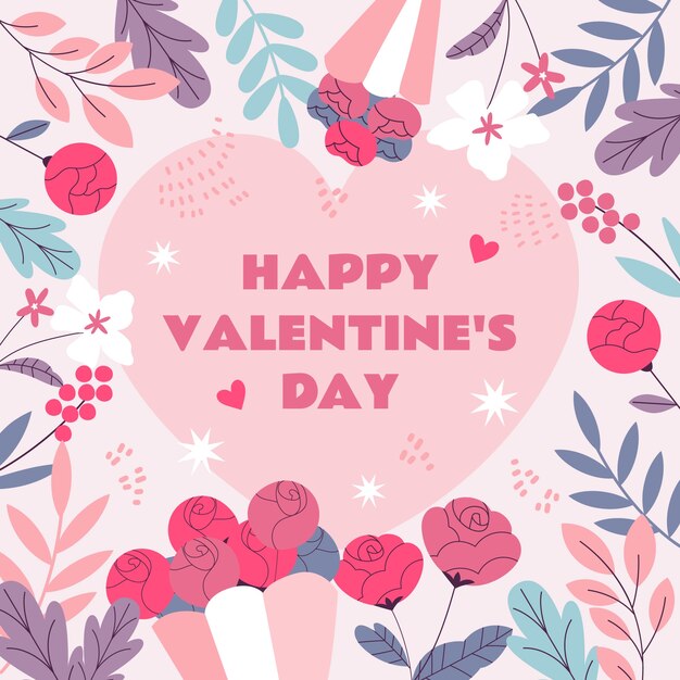 Flat illustration for valentine's day holiday