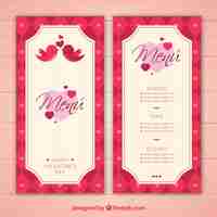 Free vector flat illustration valentine's day menu