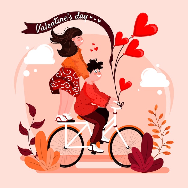 Free vector flat illustration for valentines day celebration