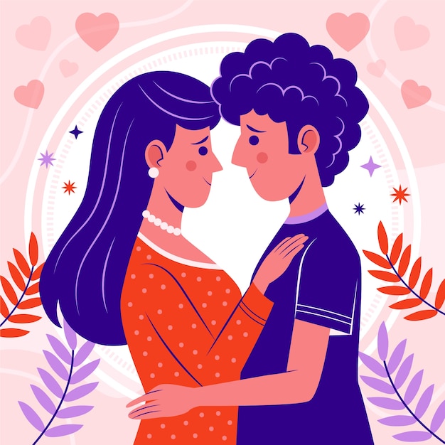 Free vector flat illustration for valentines day