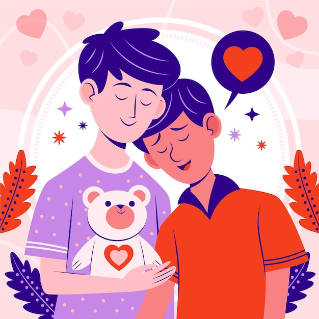 Free vector flat illustration for valentines day