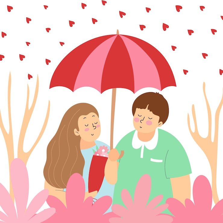 무료 Vector 발렌타인 데이에 대한 평면 그림