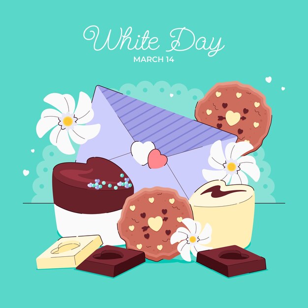 Flat illustration for white day celebration