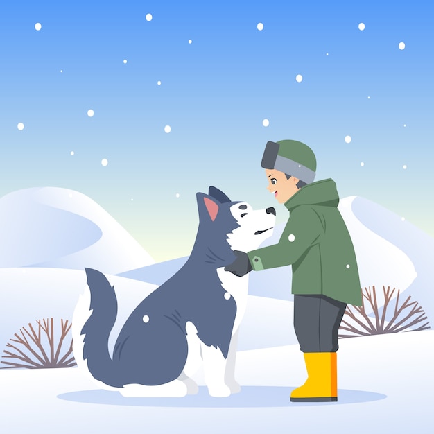 Flat illustration for winter season