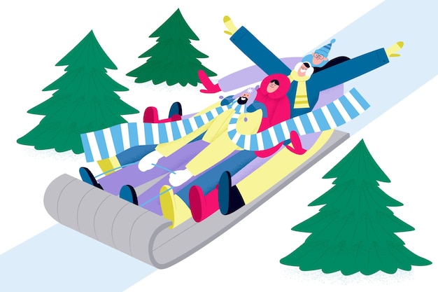 Flat illustration for wintertime season