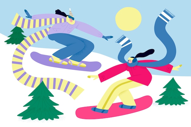 Flat illustration for wintertime season