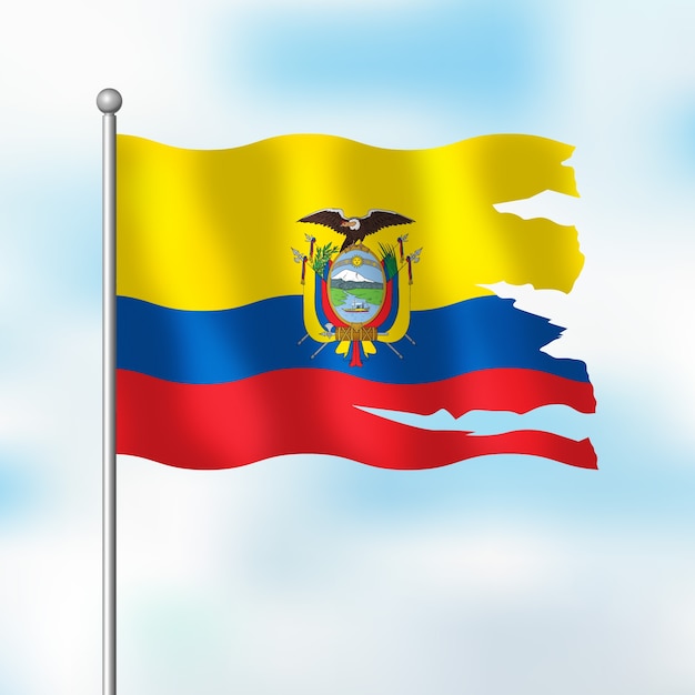 Бесплатное векторное изображение Плоская иллюстрация с флагом эквадора