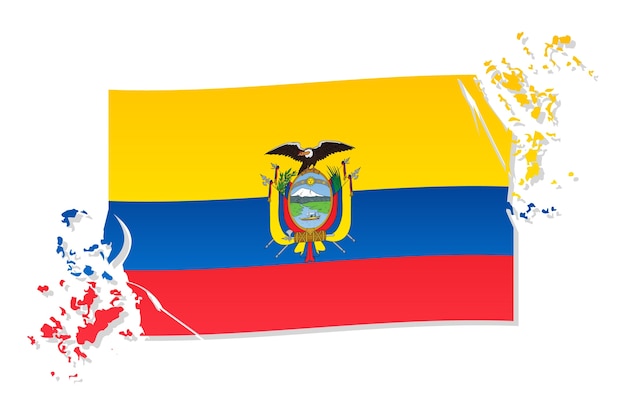 Free vector flat illustration with ecuador flag