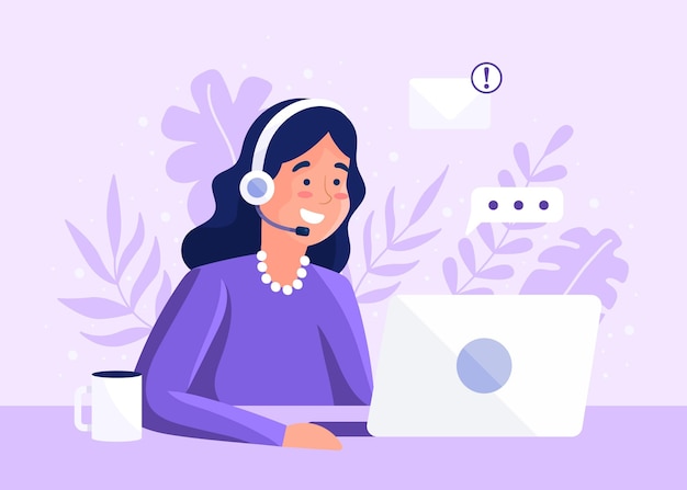 Free vector flat illustration woman customer support