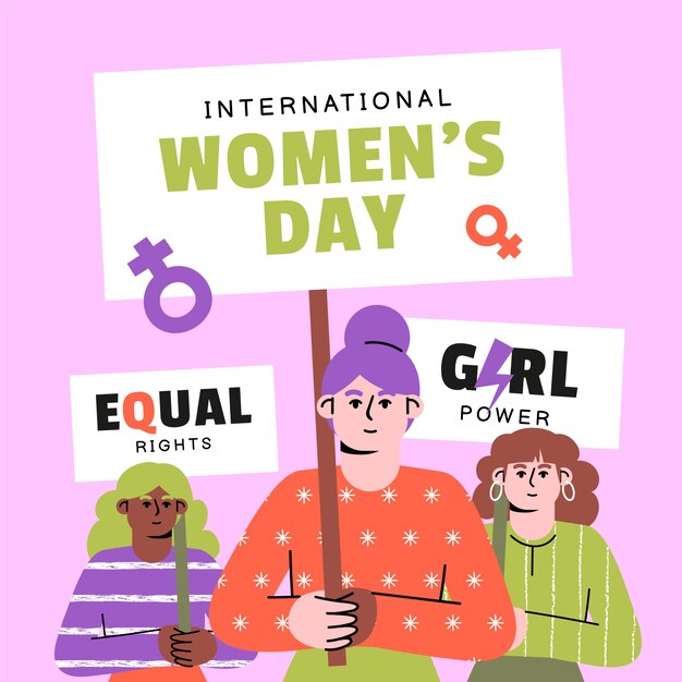 Flat illustration for women's day celebration