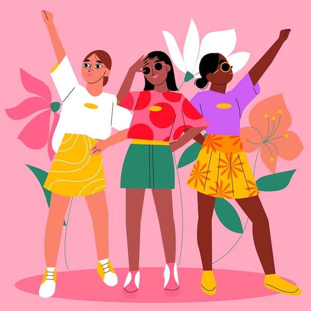 Flat illustration women's day celebration