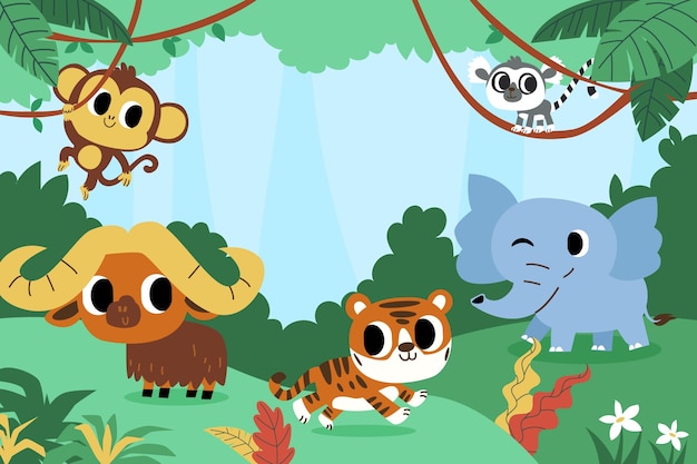 Flat illustration for world animal day celebration