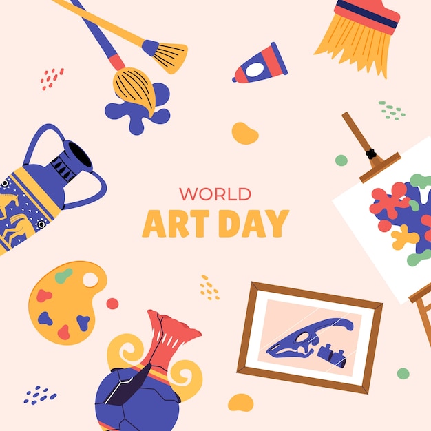 Free Vector flat illustration for world art day