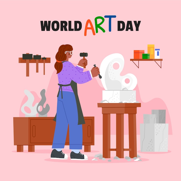 Free Vector flat illustration for world art day
