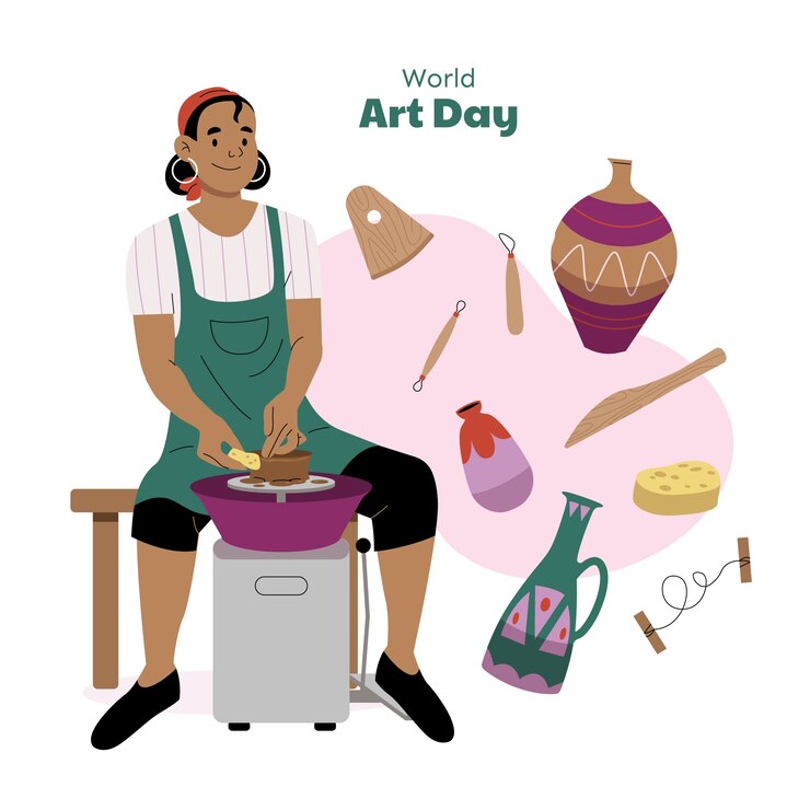 Free Vector flat illustration for world art day