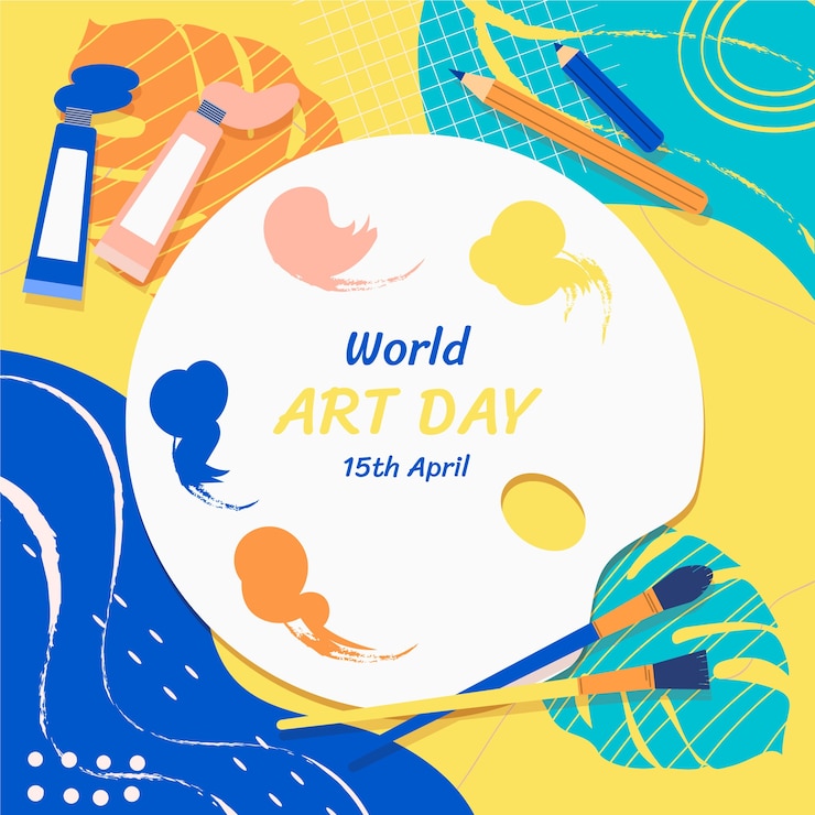 Free Vector flat illustration for world art day