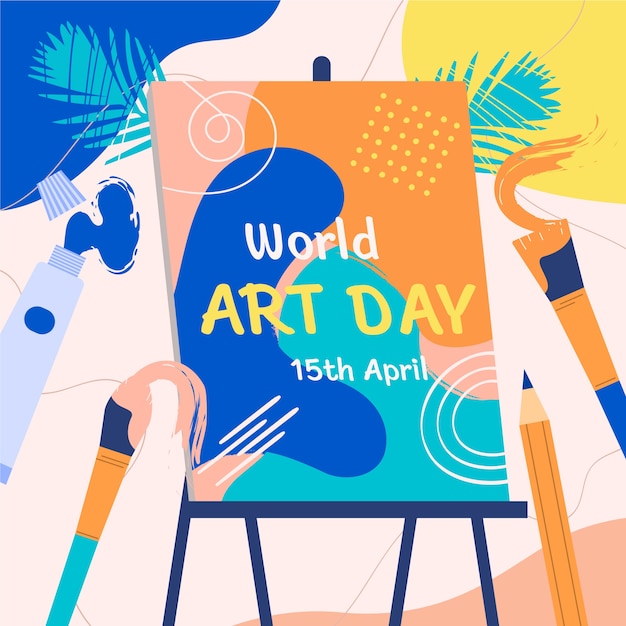 Free vector flat illustration for world art day