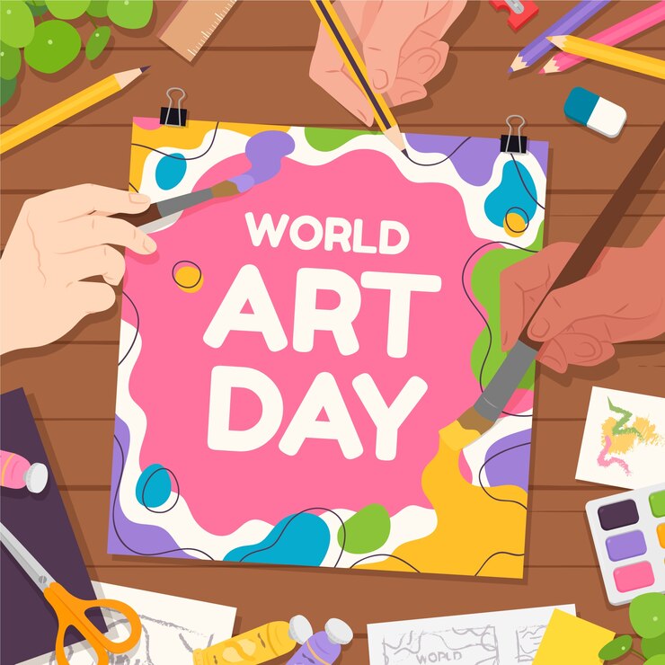 Free Vector flat illustration for world art day