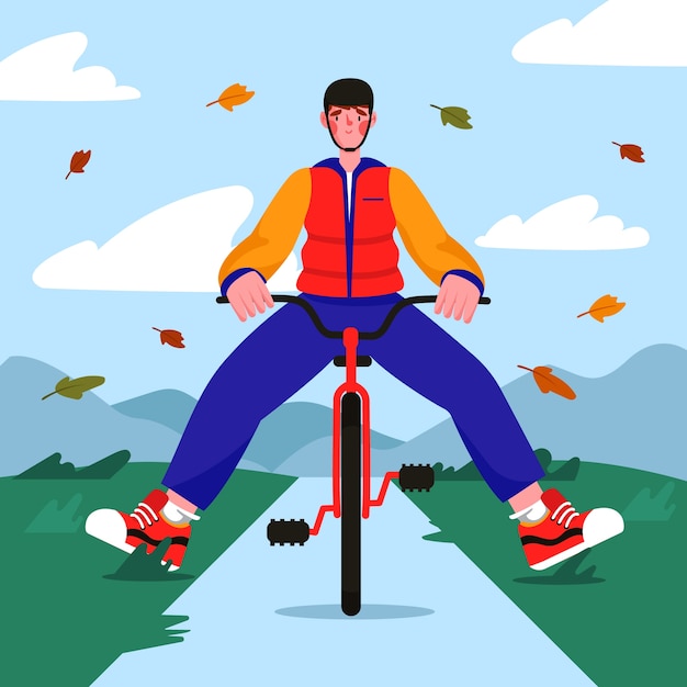 Flat illustration for world bicycle day celebration