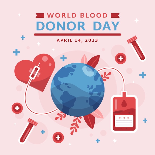 Free vector flat illustration for world blood donor day awareness