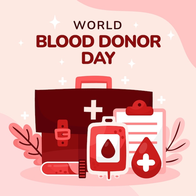 Flat illustration for world blood donor day awareness