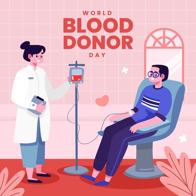 Flat illustration for world blood donor day