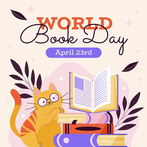 Flat illustration for world book day celebration