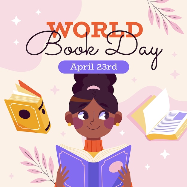 Flat illustration for world book day celebration