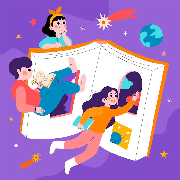 Бесплатный Вектор плоская иллюстрация к празднованию всемирного дня книги