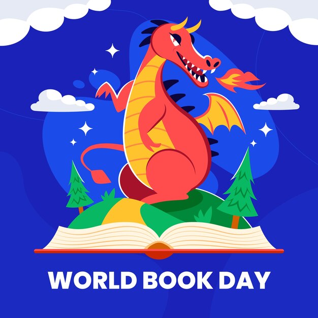 Flat illustration for world book day celebration