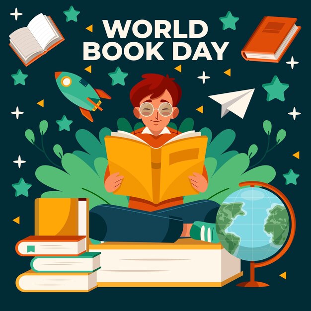 Flat illustration for world book day celebration