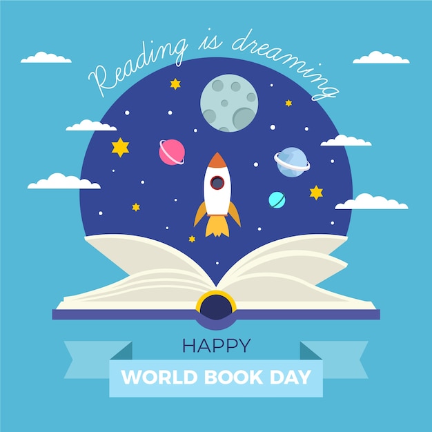 Flat illustration of world book day