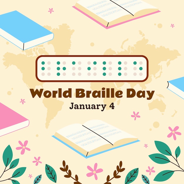 Flat illustration for world braille day