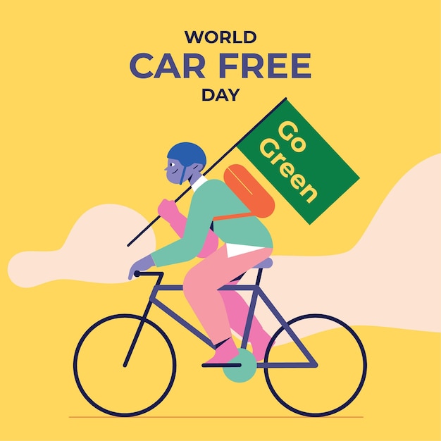 Vettore gratuito illustrazione piatta per la giornata mondiale senza auto