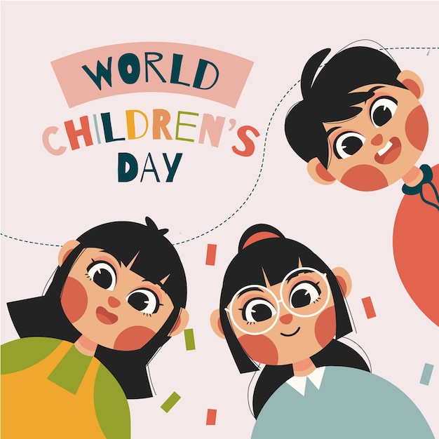 Flat illustration for world children's day celebration