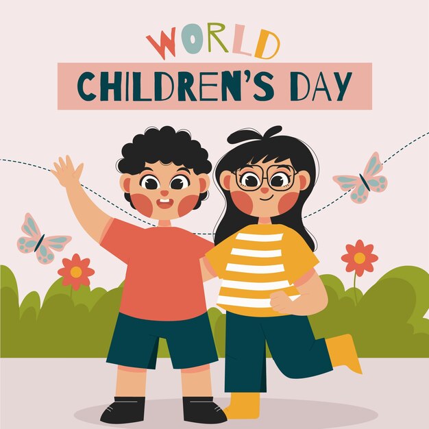 Flat illustration for world children's day celebration