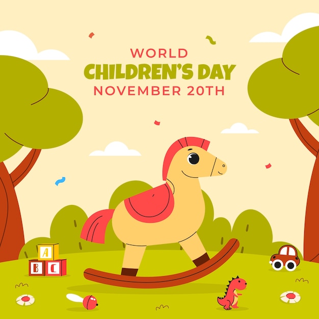 Flat illustration for world children's day celebration