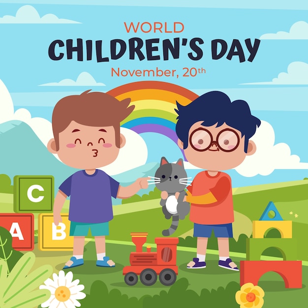 Flat illustration for world children's day celebration