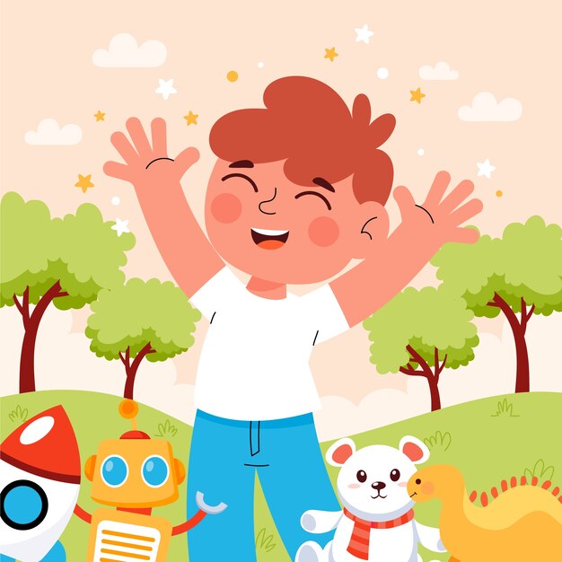 Flat illustration for world children's day celebration