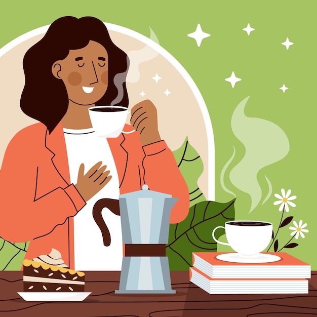 Free vector flat illustration for world coffee day celebration
