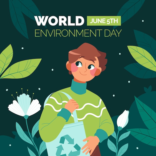 Flat illustration for world environment day celebration