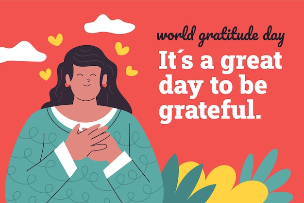 Flat illustration for world gratitude day celebration