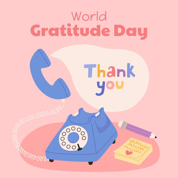 Flat illustration for world gratitude day