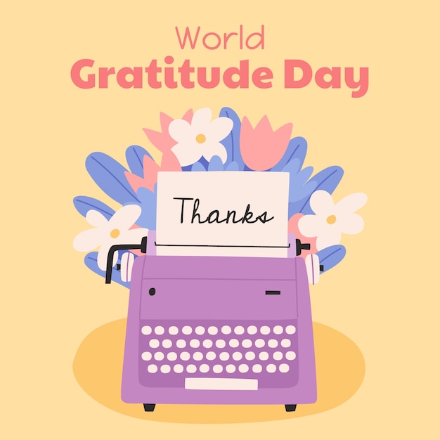 Flat illustration for world gratitude day