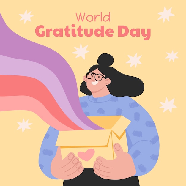 Free vector flat illustration for world gratitude day