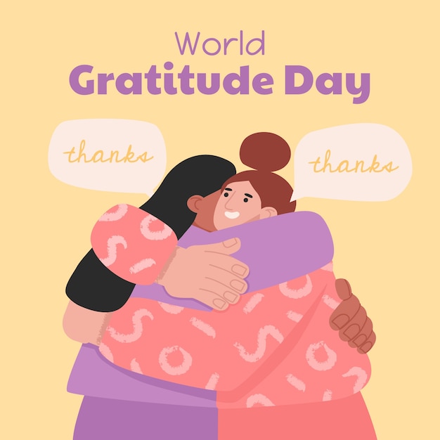 Flat illustration for world gratitude day