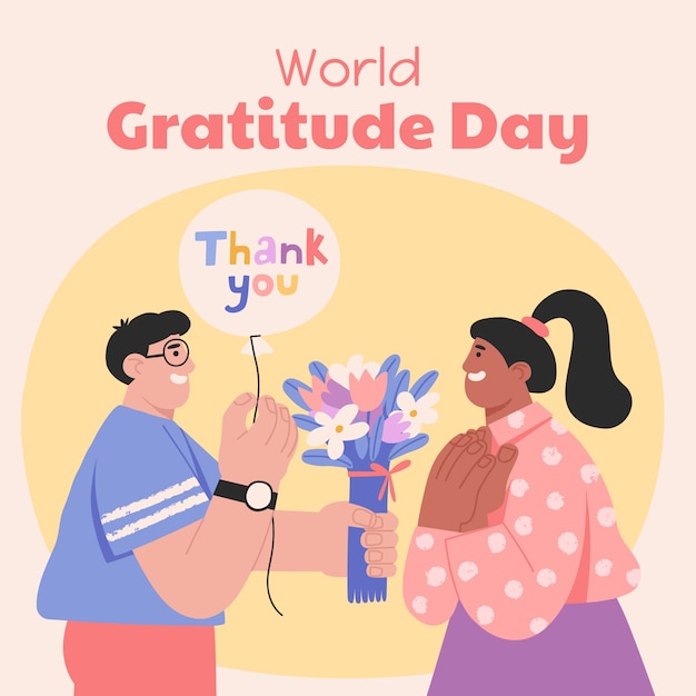 Flat illustration for world gratitude day