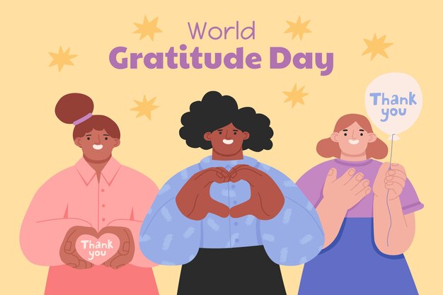 Flat illustration for world gratitude day