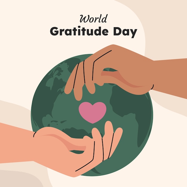 Free vector flat illustration for world gratitude day